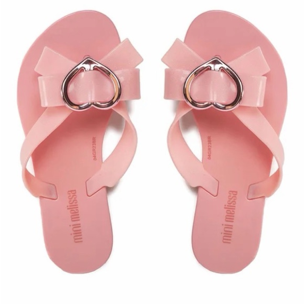 Mini Melissa Blush Sandals with Heart Accent
